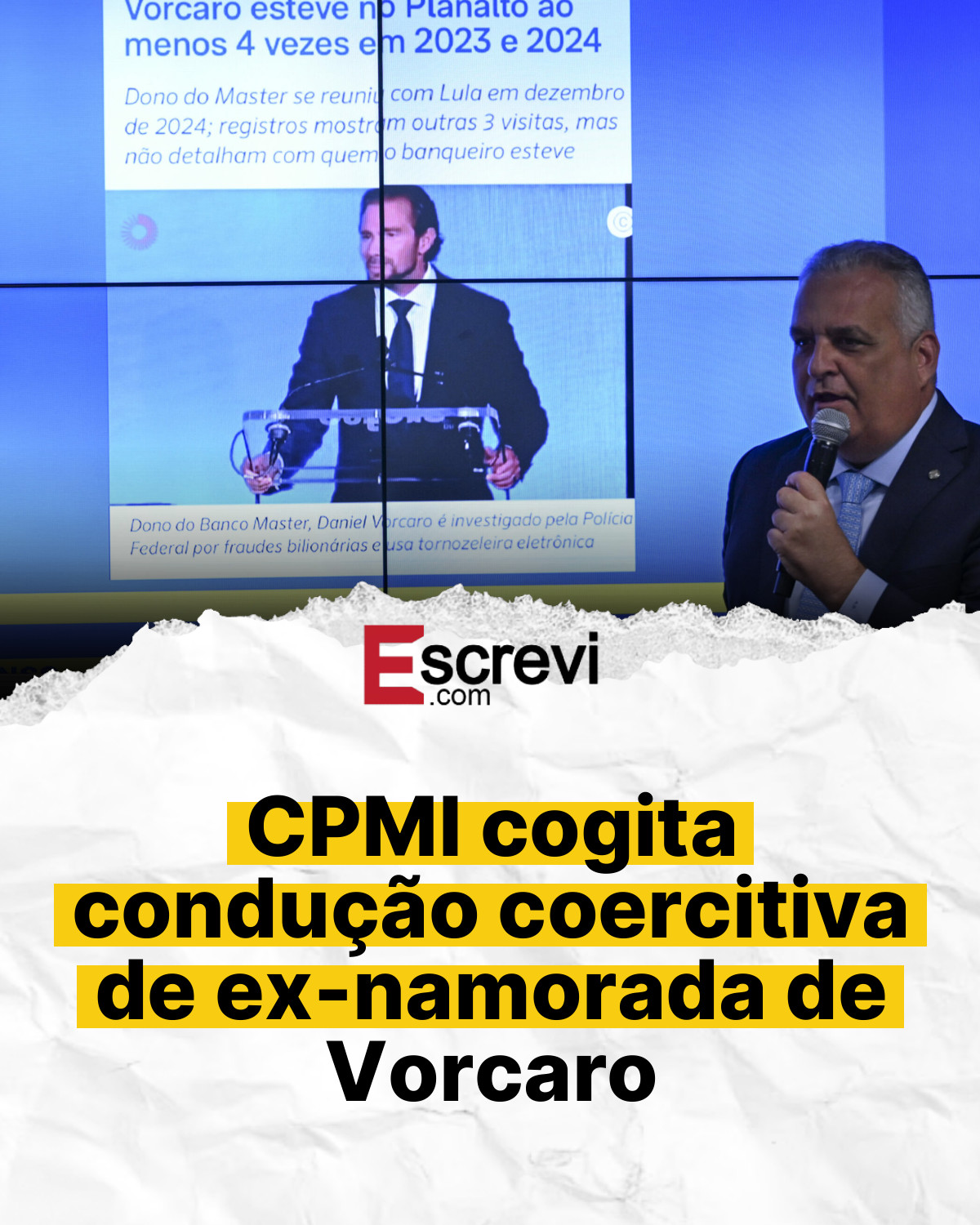 CPMI cogita condução coercitiva de ex-namorada de Vorcaro card branco