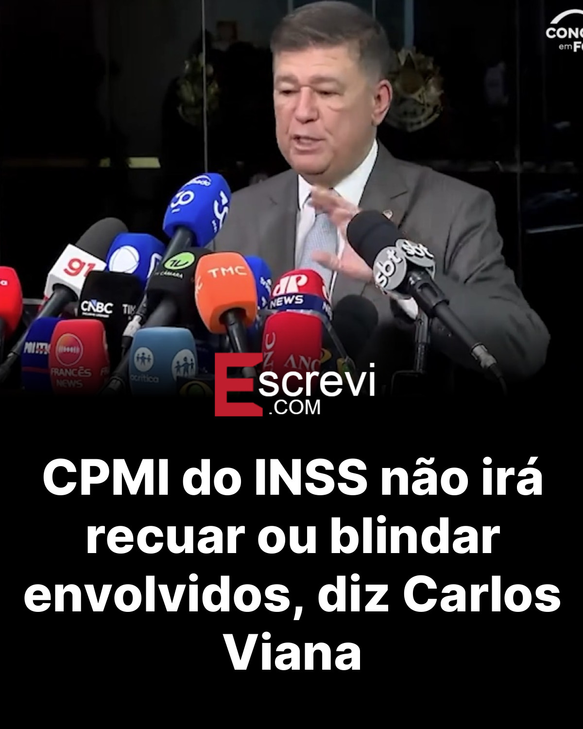 CPMI do INSS não irá recuar ou blindar envolvidos, diz Carlos Viana card preto