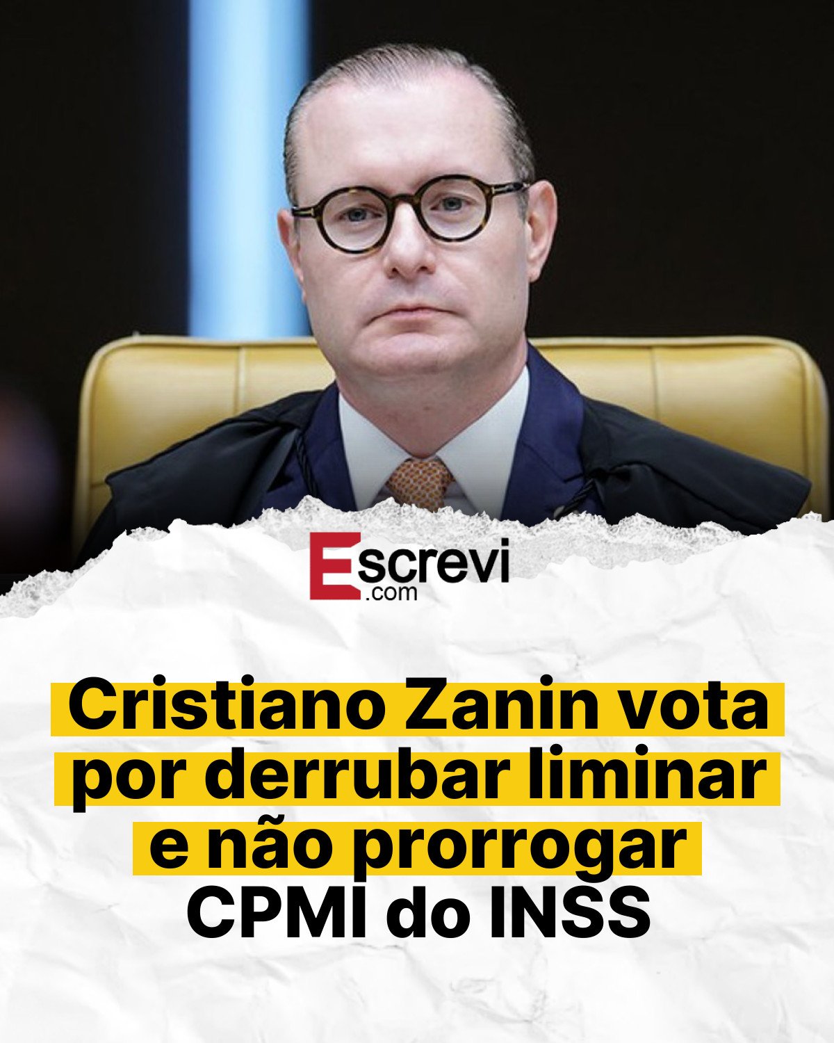 Cristiano Zanin vota por derrubar liminar e não prorrogar CPMI do INSS card branco