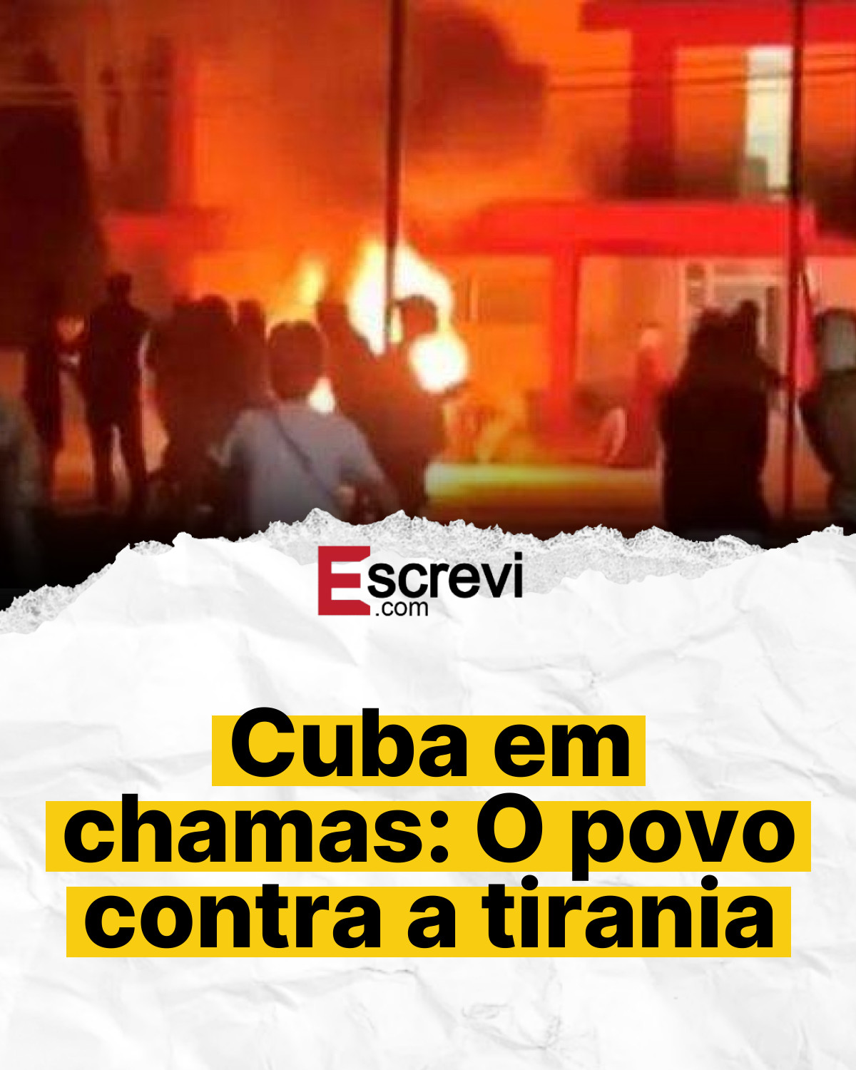 Cuba em chamas: O povo contra a tirania card branco