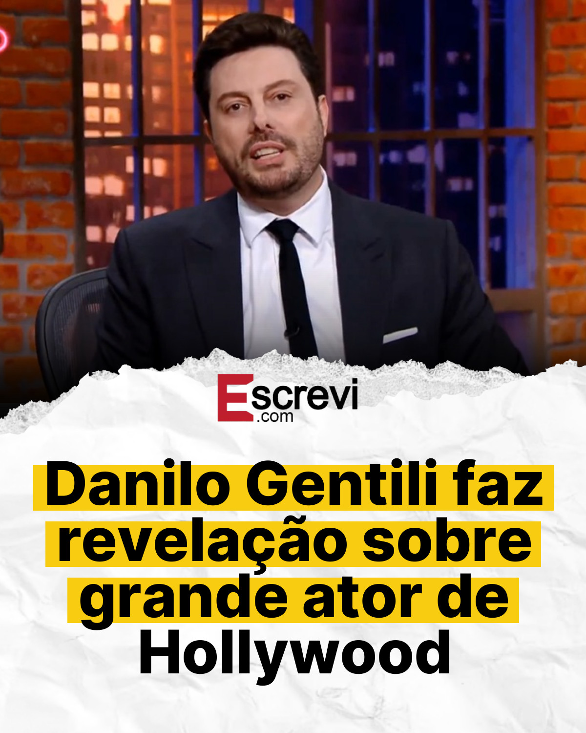 Danilo Gentili faz revelação sobre grande ator de Hollywood card branco