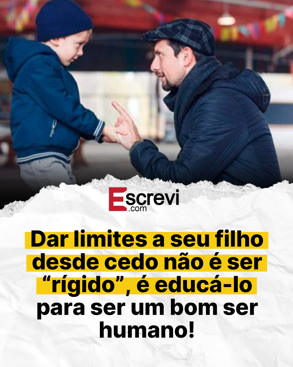 Dar limites a seu filho desde cedo não é ser “rígido”, é educá-lo para ser um bom ser humano! card branco