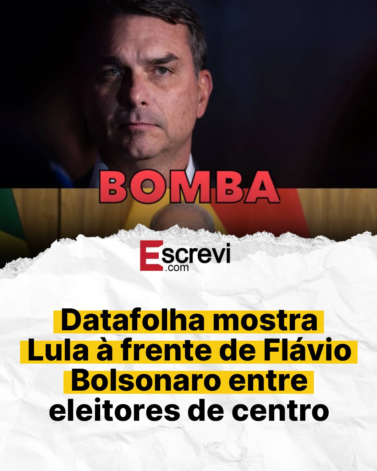 Datafolha mostra Lula à frente de Flávio Bolsonaro entre eleitores de centro card branco