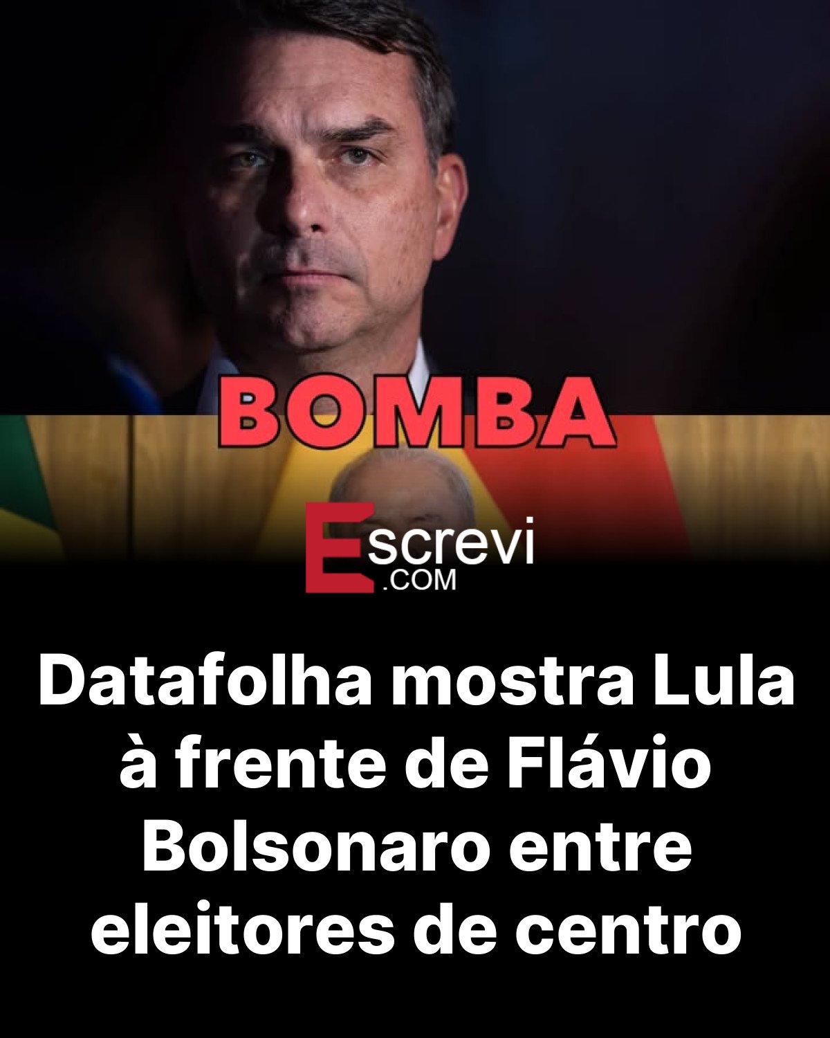 Datafolha mostra Lula à frente de Flávio Bolsonaro entre eleitores de centro card preto
