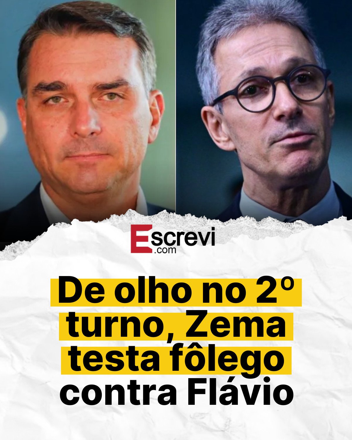 De olho no 2º turno, Zema testa fôlego contra Flávio card branco