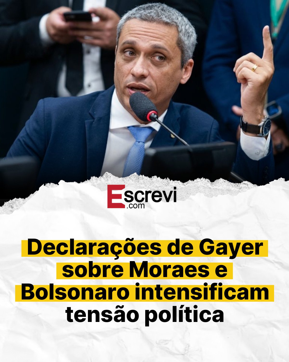 Declarações de Gayer sobre Moraes e Bolsonaro intensificam tensão política card branco