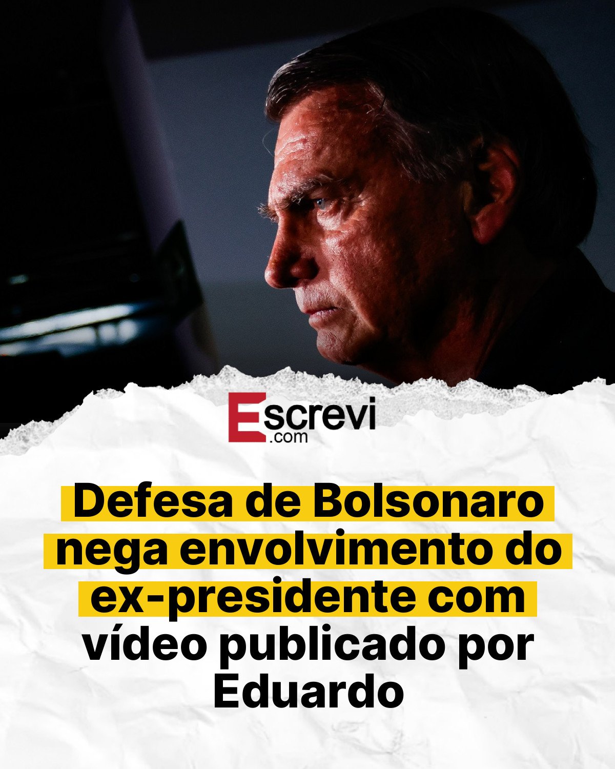 Defesa de Bolsonaro nega envolvimento do ex-presidente com vídeo publicado por Eduardo card branco