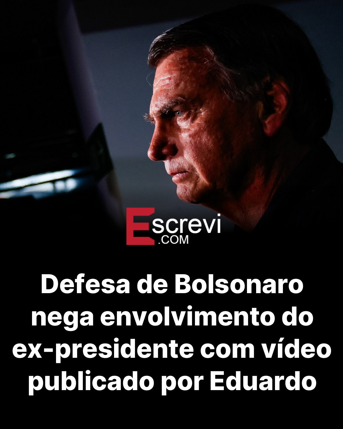 Defesa de Bolsonaro nega envolvimento do ex-presidente com vídeo publicado por Eduardo card preto