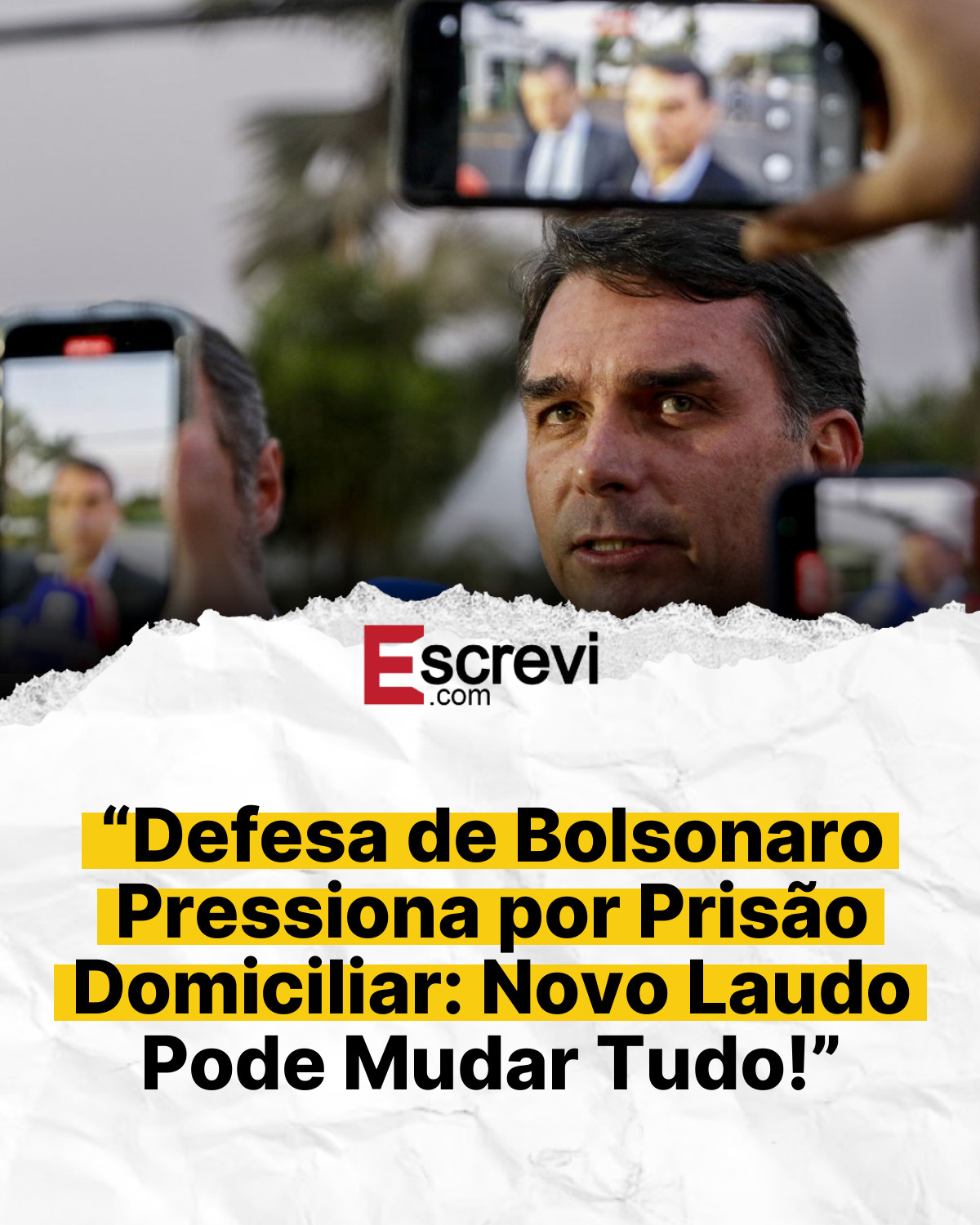 “Defesa de Bolsonaro Pressiona por Prisão Domiciliar: Novo Laudo Pode Mudar Tudo!” card branco