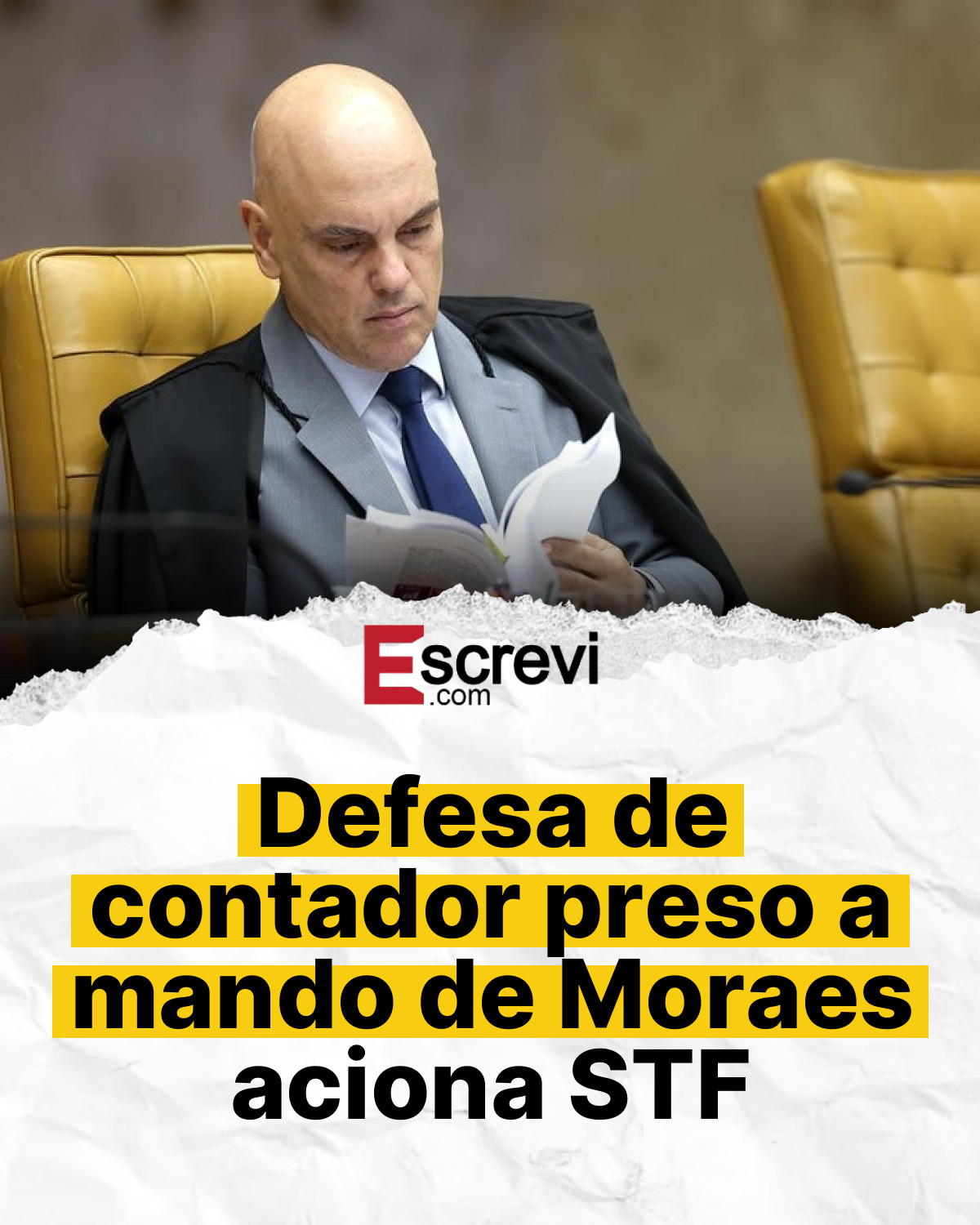 Defesa de contador preso a mando de Moraes aciona STF card branco