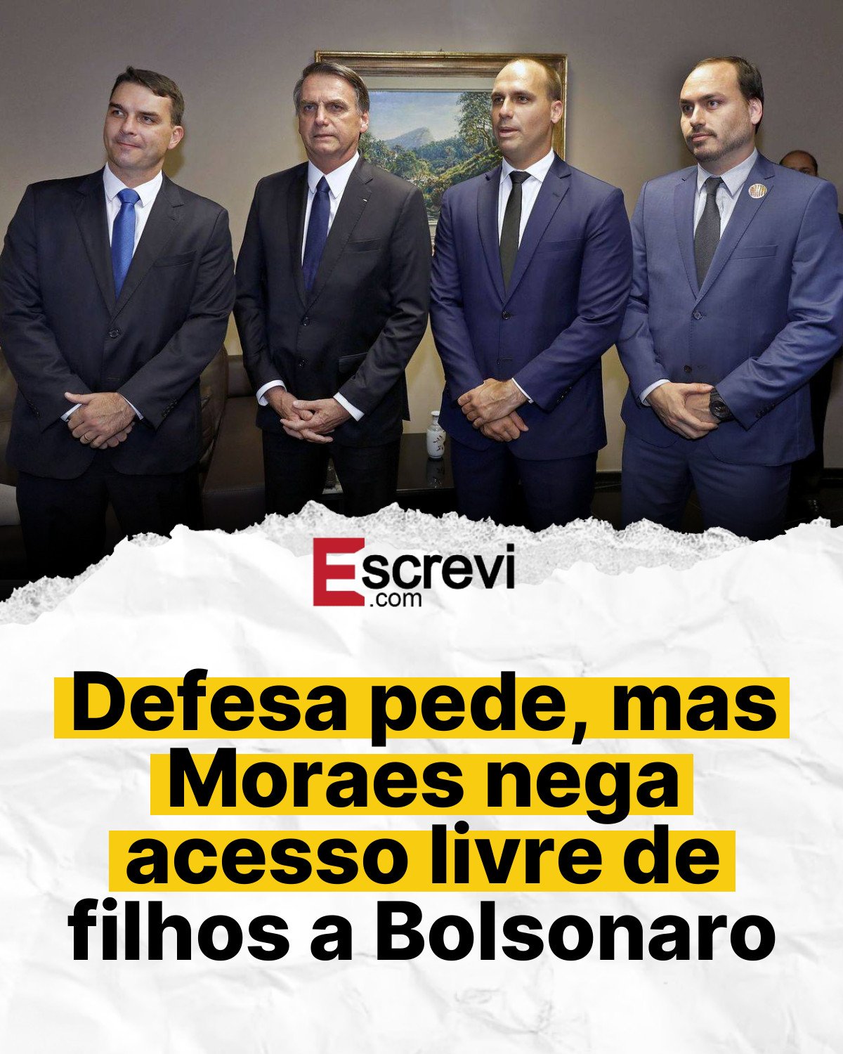 Defesa pede, mas Moraes nega acesso livre de filhos a Bolsonaro card branco
