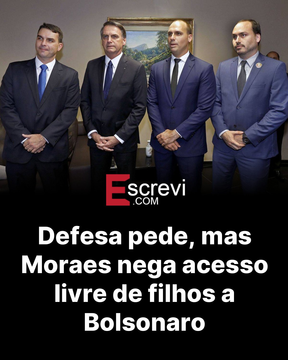 Defesa pede, mas Moraes nega acesso livre de filhos a Bolsonaro card preto