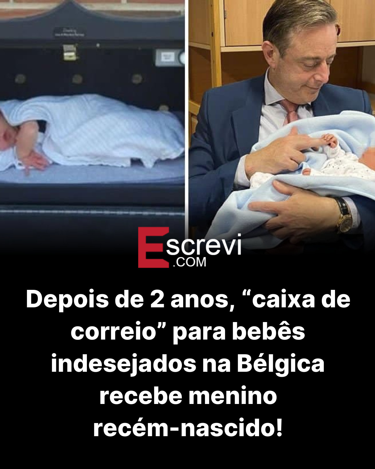 Depois de 2 anos, “caixa de correio” para bebês indesejados na Bélgica recebe menino recém-nascido! card preto