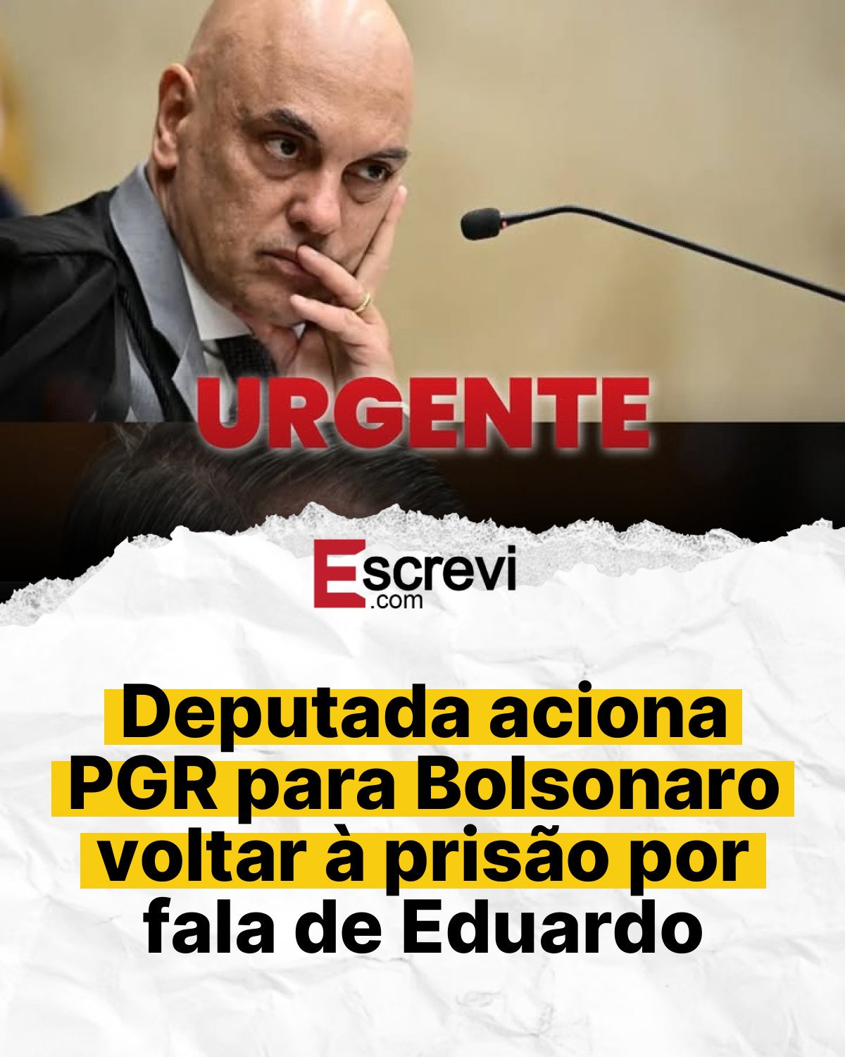 Deputada aciona PGR para Bolsonaro voltar à prisão por fala de Eduardo card branco