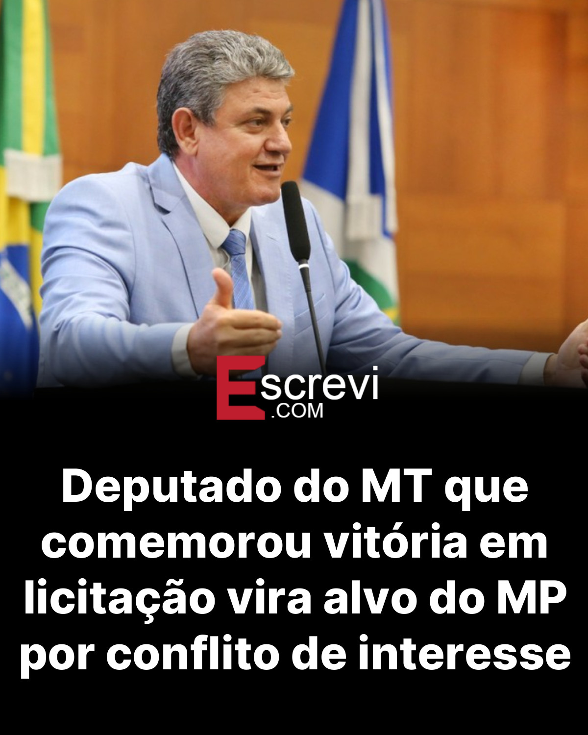 Deputado do MT que comemorou vitória em licitação vira alvo do MP por conflito de interesse card preto