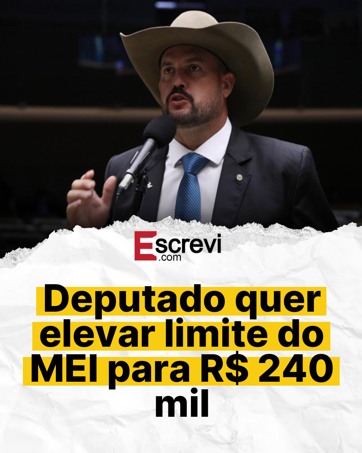 Deputado quer elevar limite do MEI para R$ 240 mil card branco