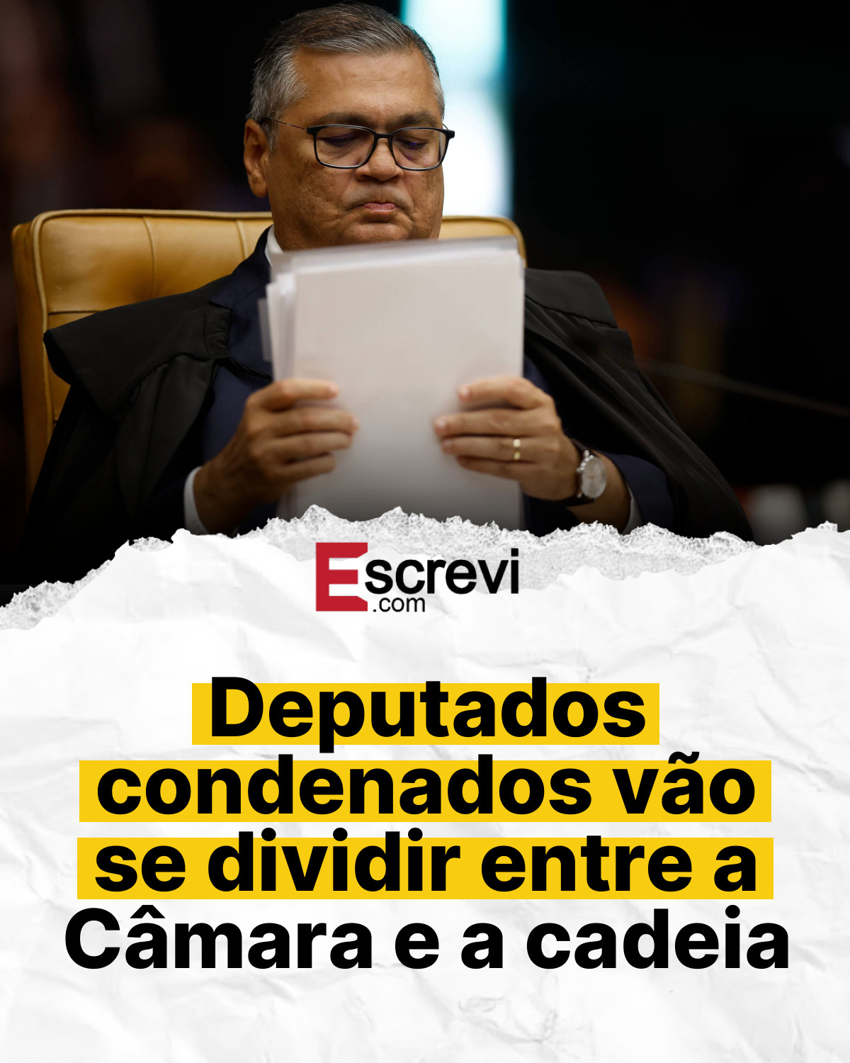 Deputados condenados vão se dividir entre a Câmara e a cadeia card branco
