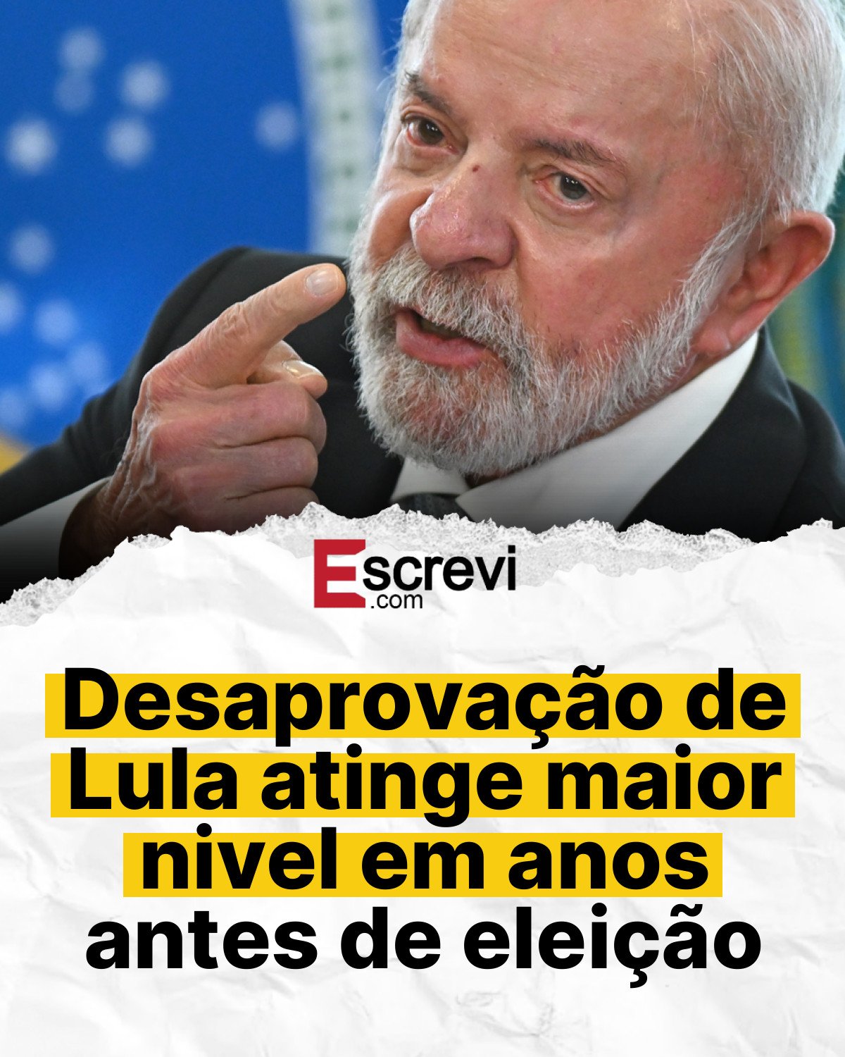 Desaprovação de Lula atinge maior nivel em anos antes de eleição card branco
