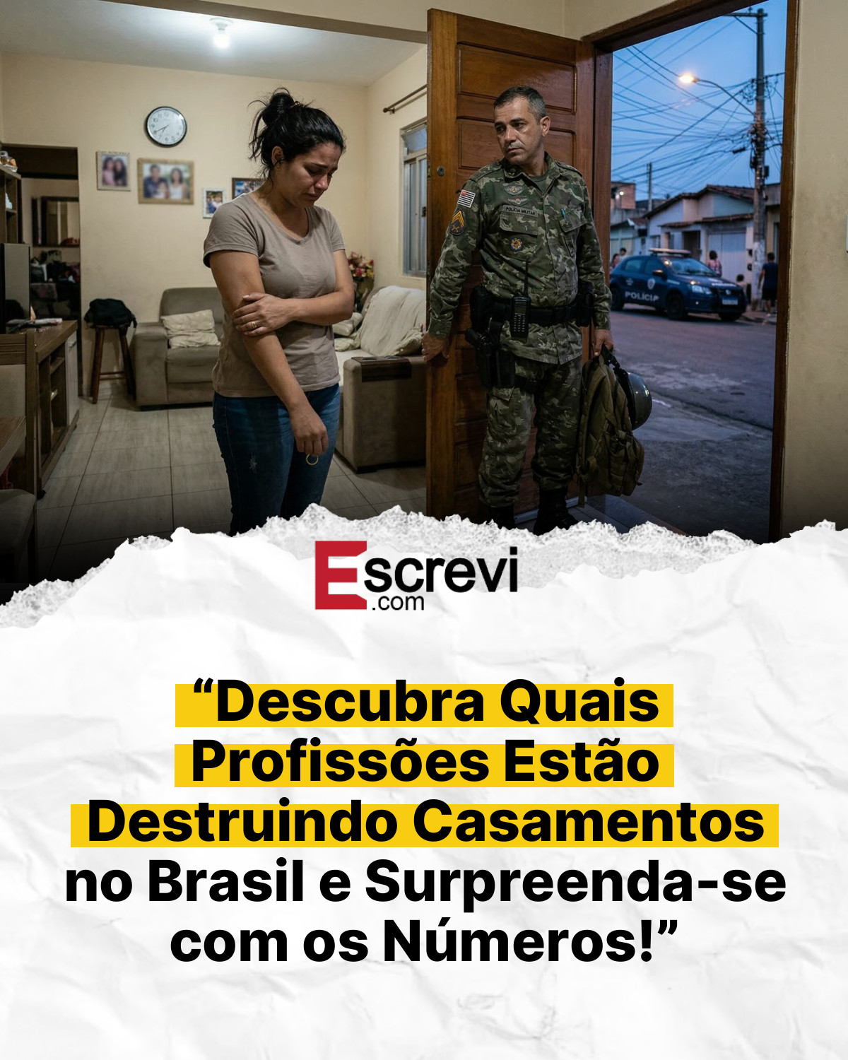 “Descubra Quais Profissões Estão Destruindo Casamentos no Brasil e Surpreenda-se com os Números!” card branco
