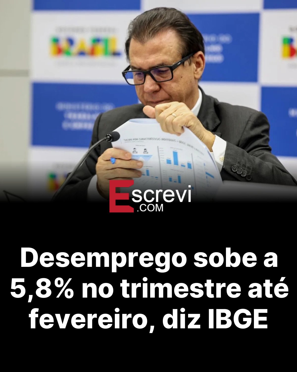 Desemprego sobe a 5,8% no trimestre até fevereiro, diz IBGE card preto