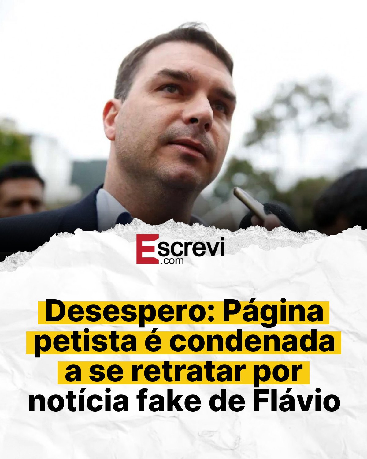 Desespero: Página petista é condenada a se retratar por notícia fake de Flávio card branco