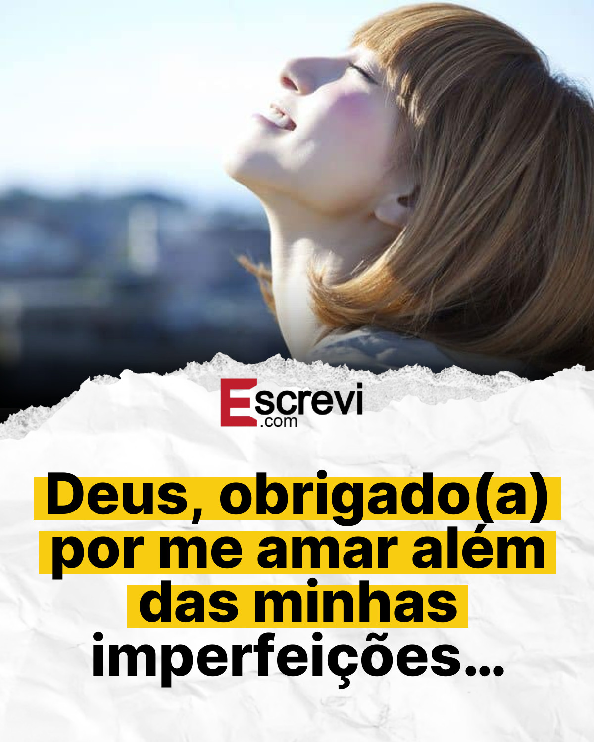 Deus, obrigado(a) por me amar além das minhas imperfeições… card branco