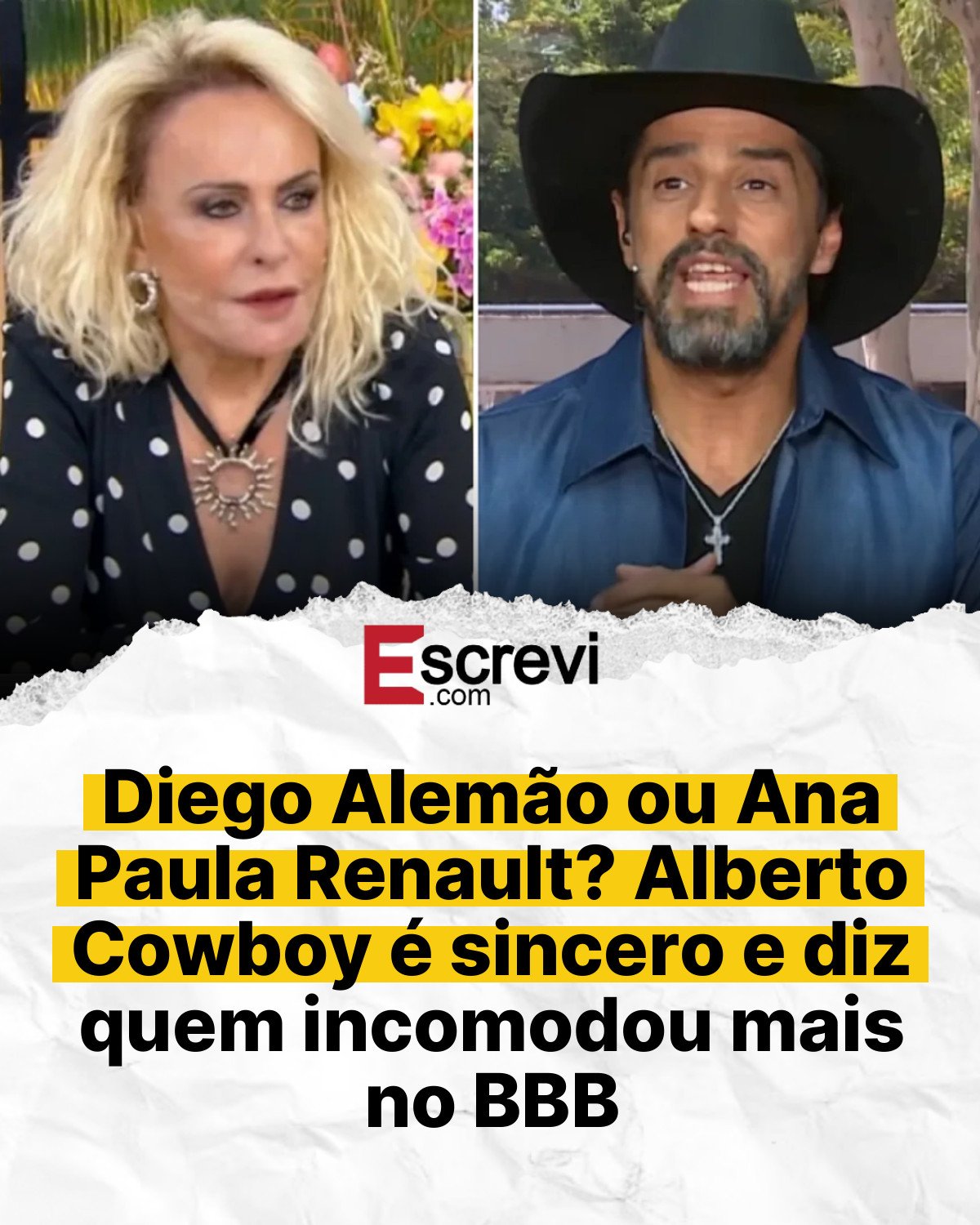 Diego Alemão ou Ana Paula Renault? Alberto Cowboy é sincero e diz quem incomodou mais no BBB card branco