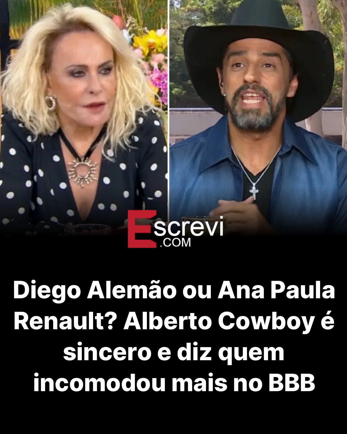 Diego Alemão ou Ana Paula Renault? Alberto Cowboy é sincero e diz quem incomodou mais no BBB card preto