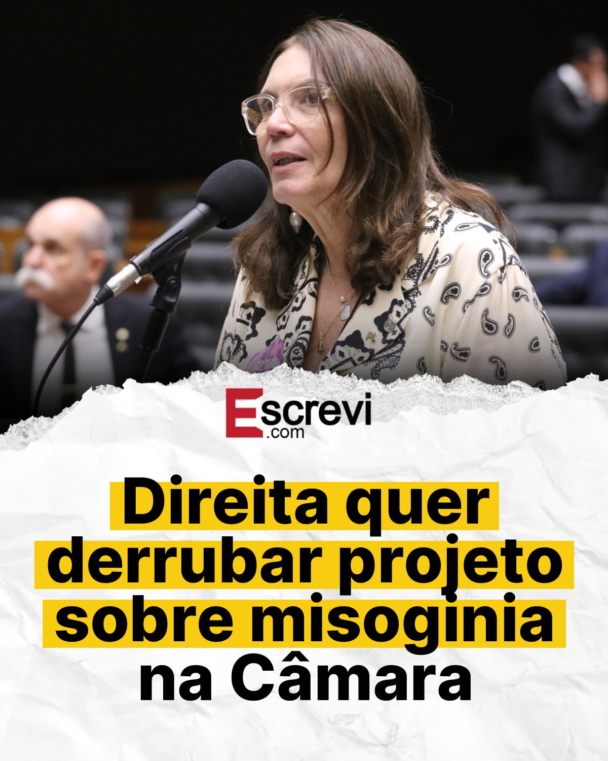 Direita quer derrubar projeto sobre misoginia na Câmara card branco