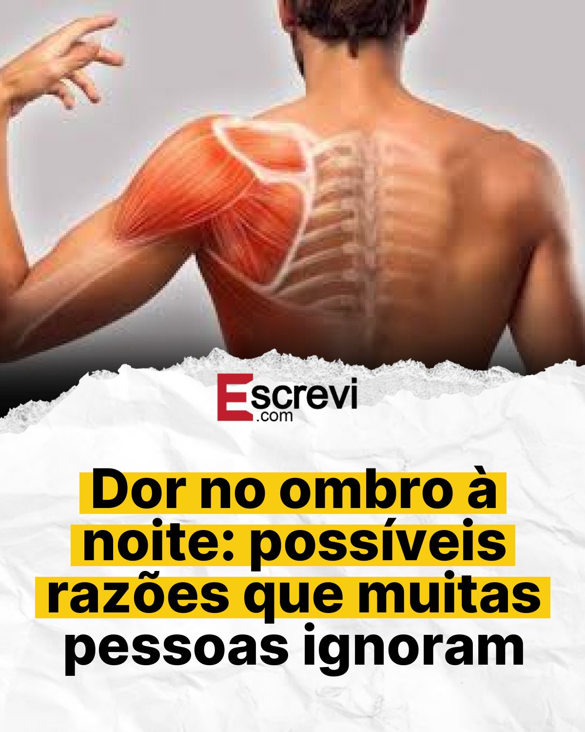 Dor no ombro à noite: possíveis razões que muitas pessoas ignoram card branco