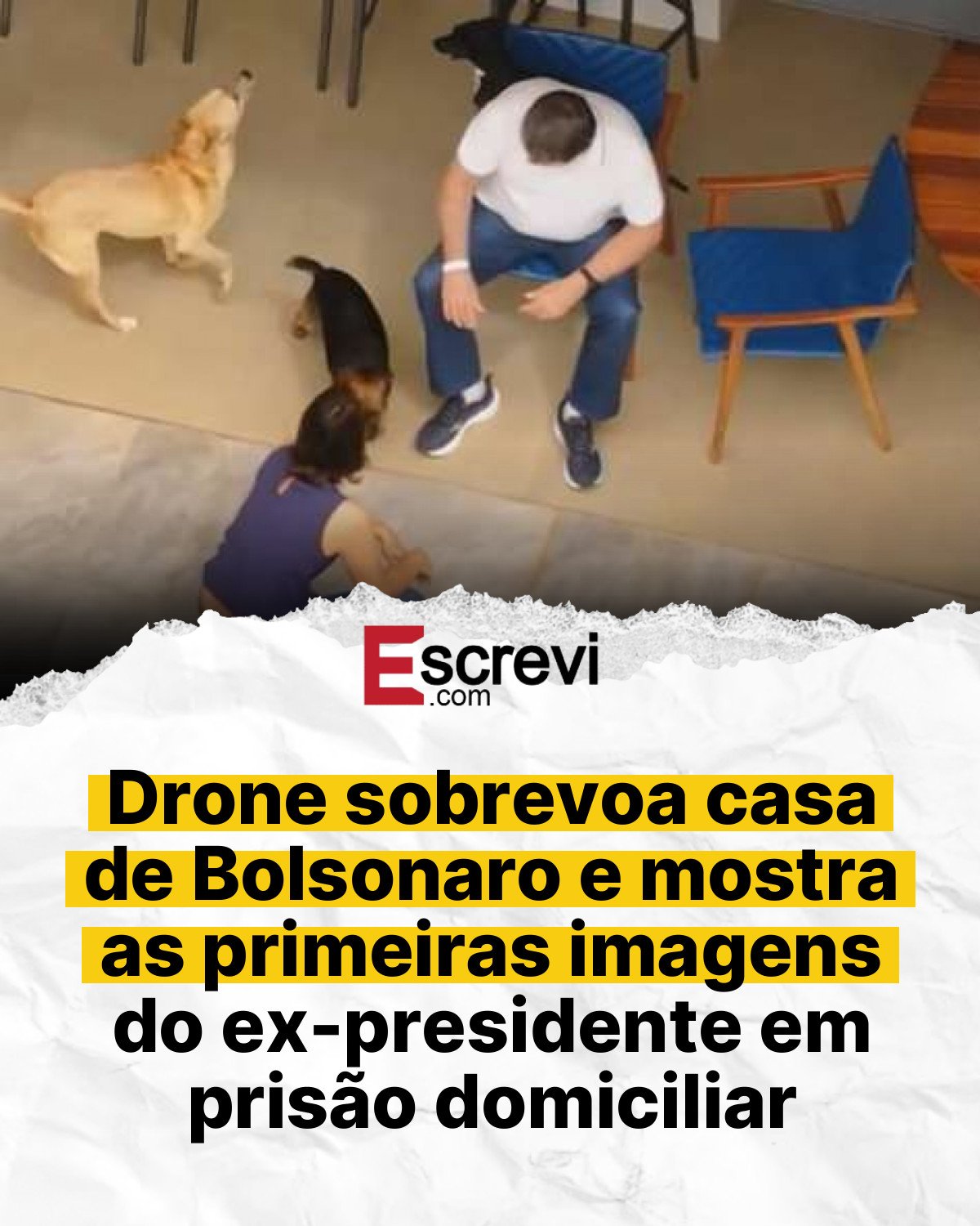 Drone sobrevoa casa de Bolsonaro e mostra as primeiras imagens do ex-presidente em prisão domiciliar card branco