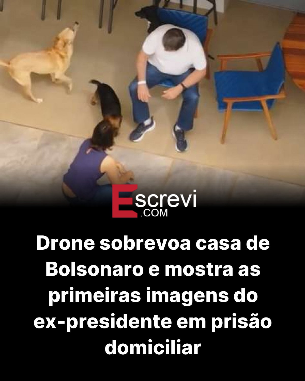Drone sobrevoa casa de Bolsonaro e mostra as primeiras imagens do ex-presidente em prisão domiciliar card preto