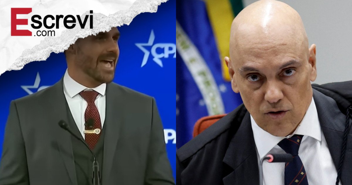 Eduardo Bolsonaro diz que Moraes bloqueou contas dele e da mulher e cita perseguição imagem principal