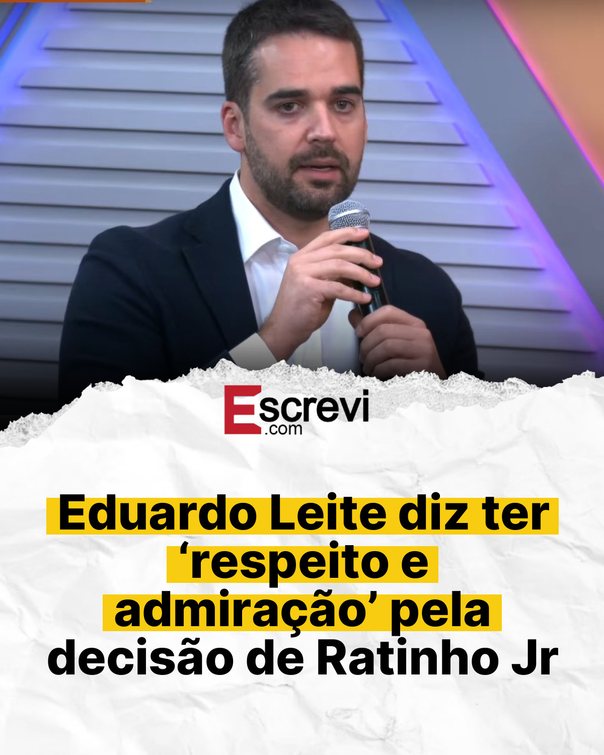 Eduardo Leite diz ter ‘respeito e admiração’ pela decisão de Ratinho Jr card branco