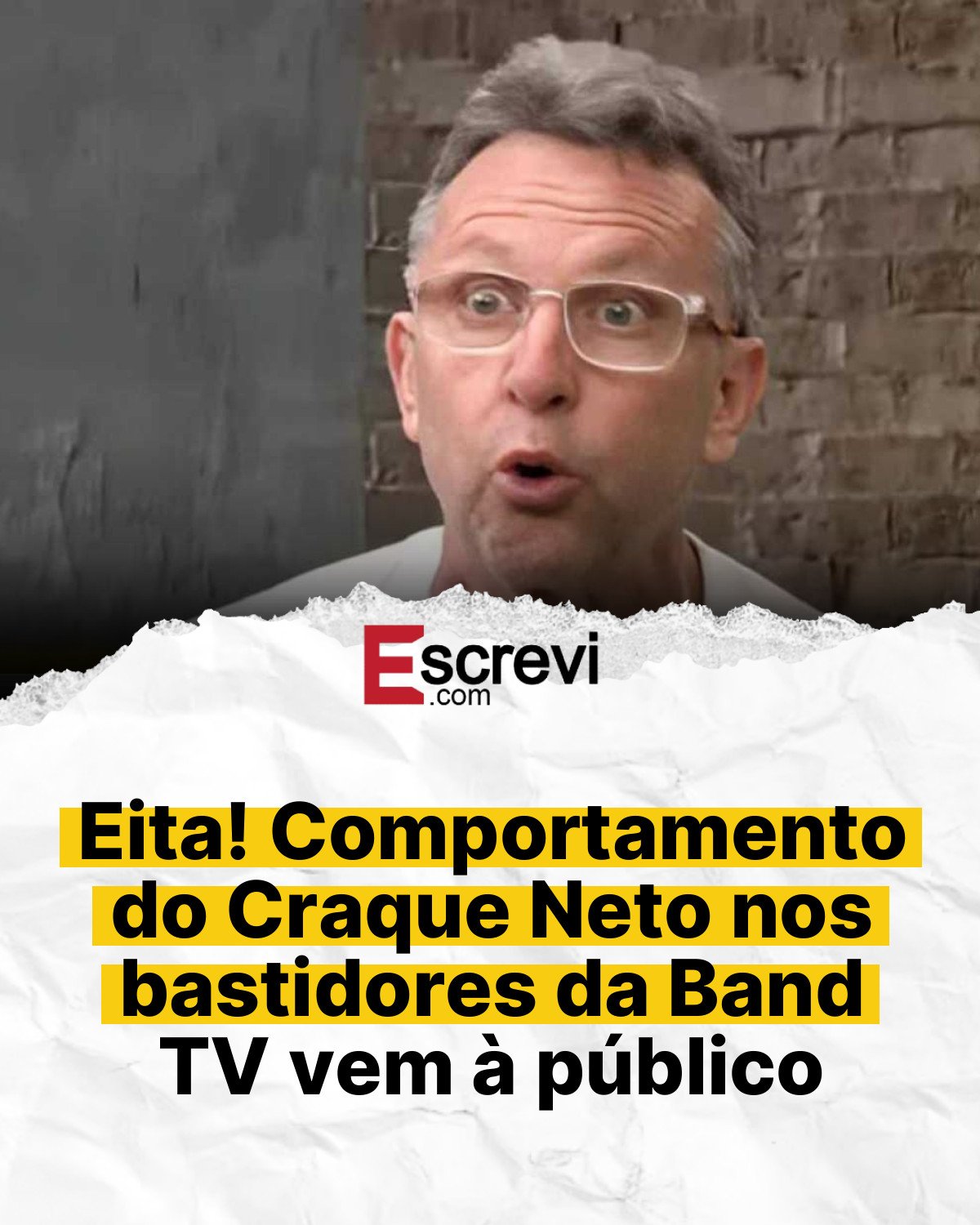 Eita! Comportamento do Craque Neto nos bastidores da Band TV vem à público card branco
