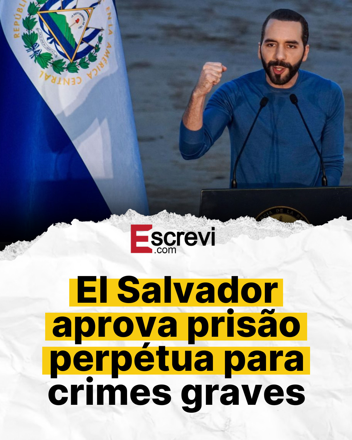 El Salvador aprova prisão perpétua para crimes graves card branco