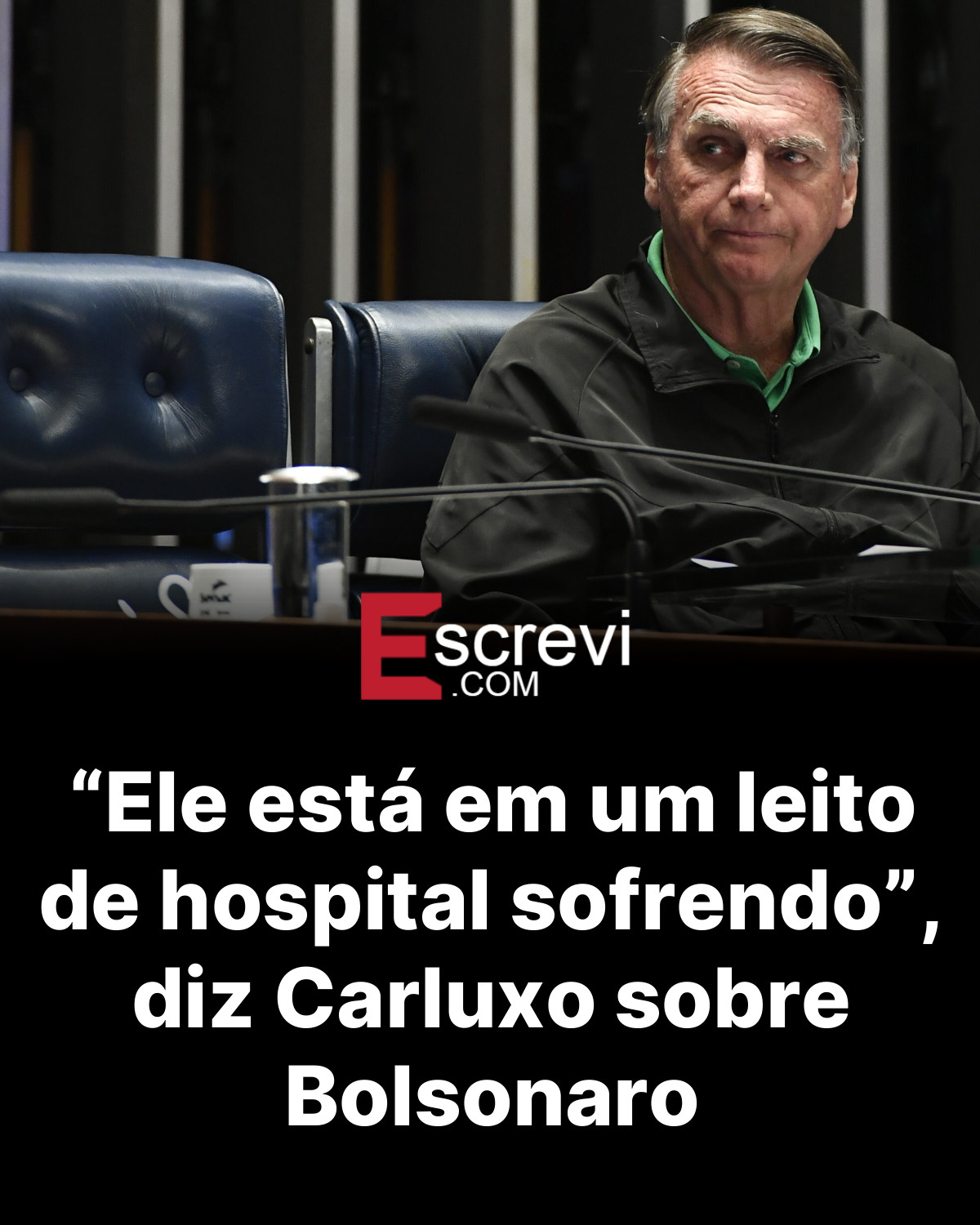 “Ele está em um leito de hospital sofrendo”, diz Carluxo sobre Bolsonaro card preto