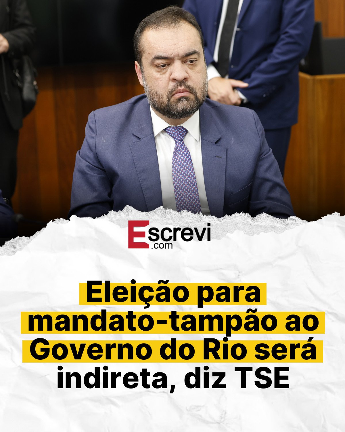 Eleição para mandato-tampão ao Governo do Rio será indireta, diz TSE card branco