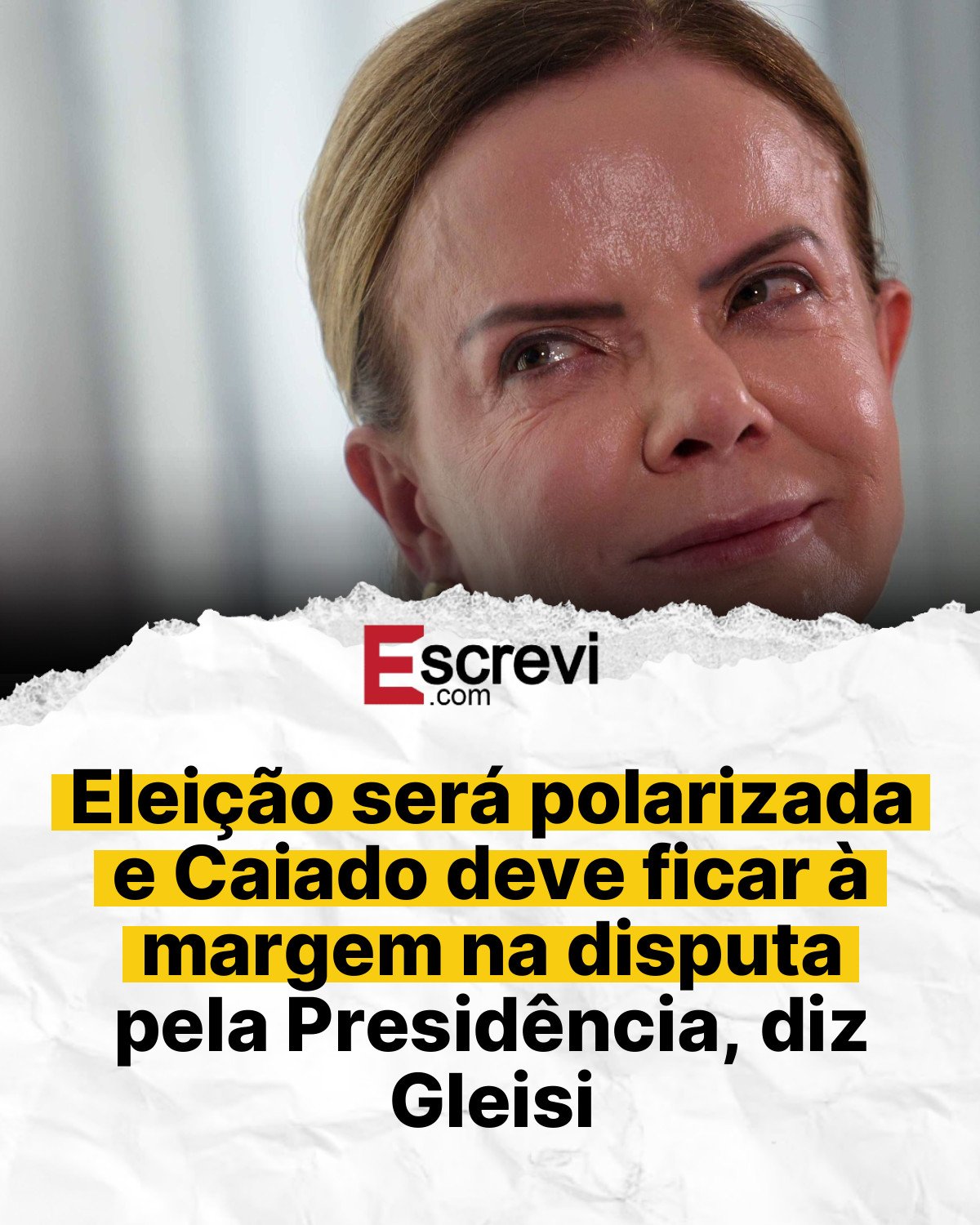 Eleição será polarizada e Caiado deve ficar à margem na disputa pela Presidência, diz Gleisi card branco