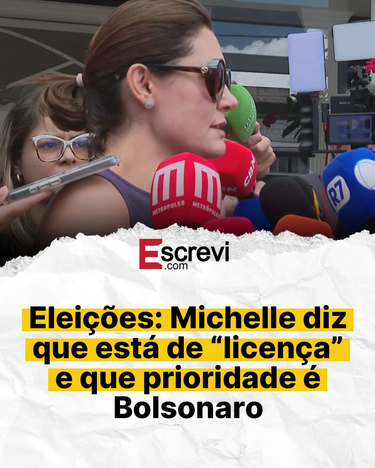 Eleições: Michelle diz que está de “licença” e que prioridade é Bolsonaro card branco