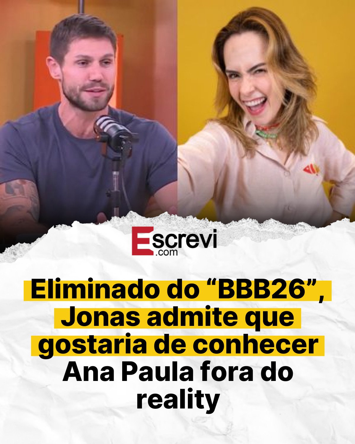 Eliminado do “BBB26”, Jonas admite que gostaria de conhecer Ana Paula fora do reality card branco