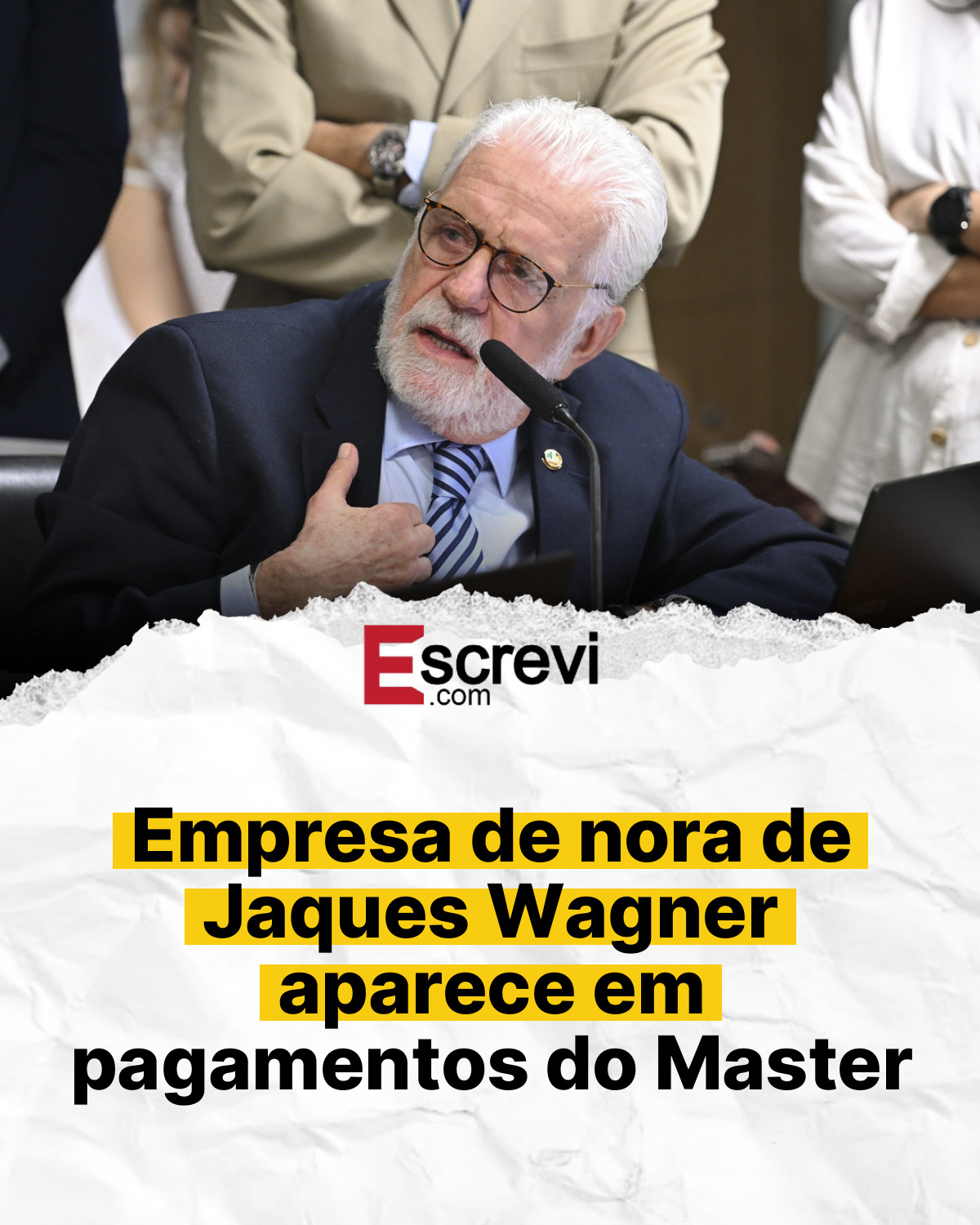 Empresa de nora de Jaques Wagner aparece em pagamentos do Master card branco