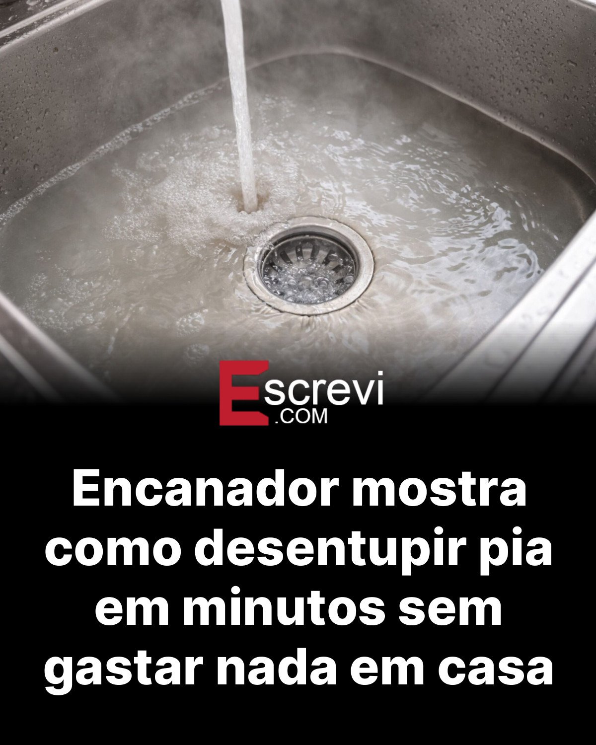 Encanador mostra como desentupir pia em minutos sem gastar nada em casa card preto