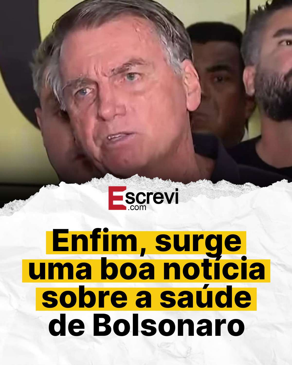 Enfim, surge uma boa notícia sobre a saúde de Bolsonaro card branco