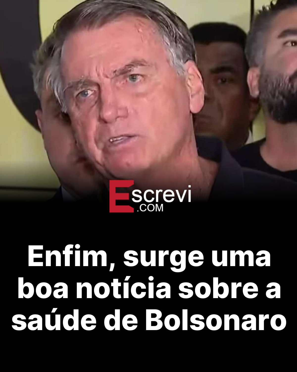 Enfim, surge uma boa notícia sobre a saúde de Bolsonaro card preto