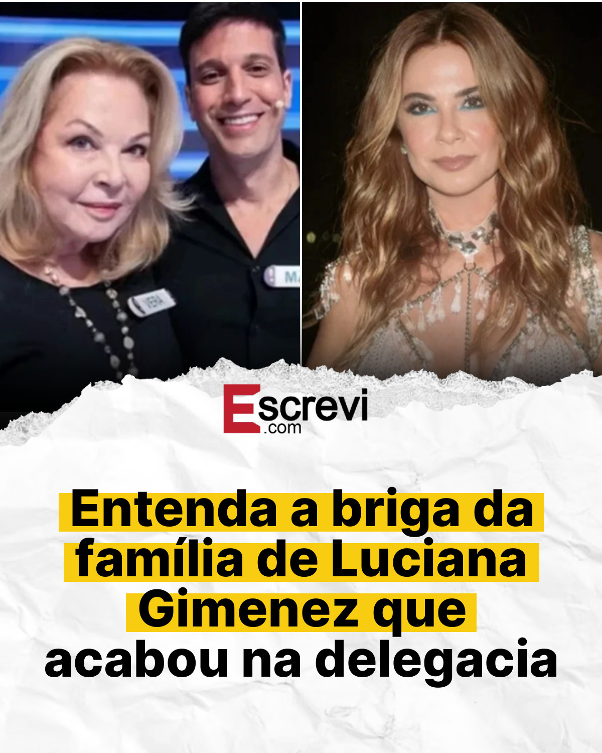 Entenda a briga da família de Luciana Gimenez que acabou na delegacia card branco