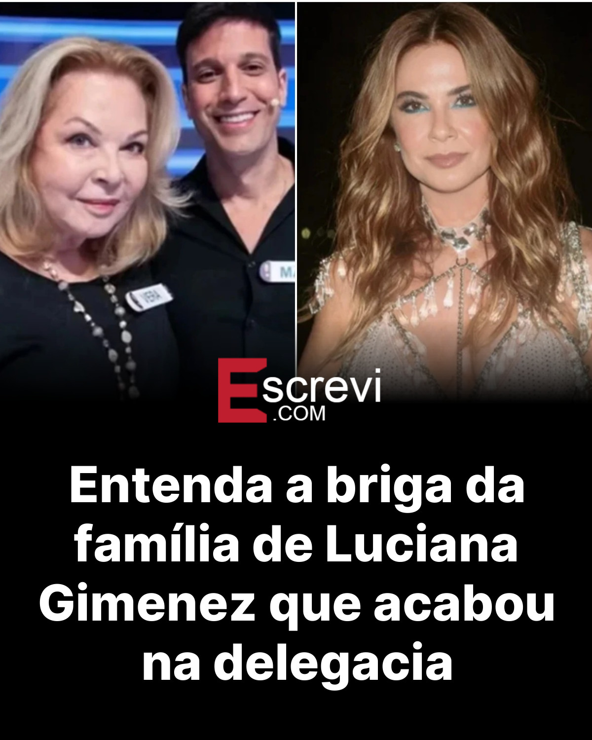Entenda a briga da família de Luciana Gimenez que acabou na delegacia card preto