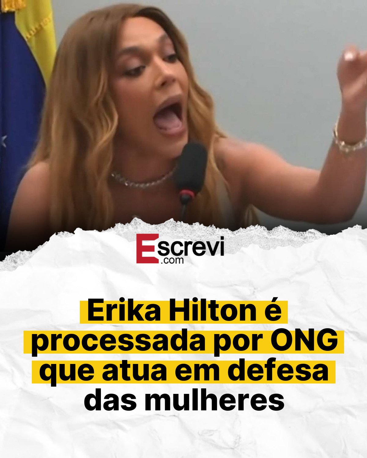 Erika Hilton é processada por ONG que atua em defesa das mulheres card branco