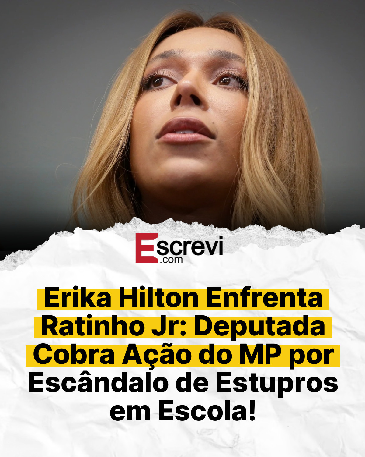 Erika Hilton Enfrenta Ratinho Jr: Deputada Cobra Ação do MP por Escândalo de Estupros em Escola! card branco