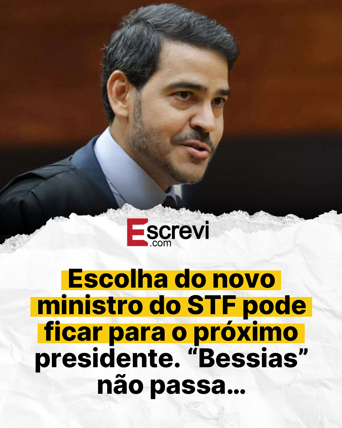 Escolha do novo ministro do STF pode ficar para o próximo presidente. “Bessias” não passa… card branco